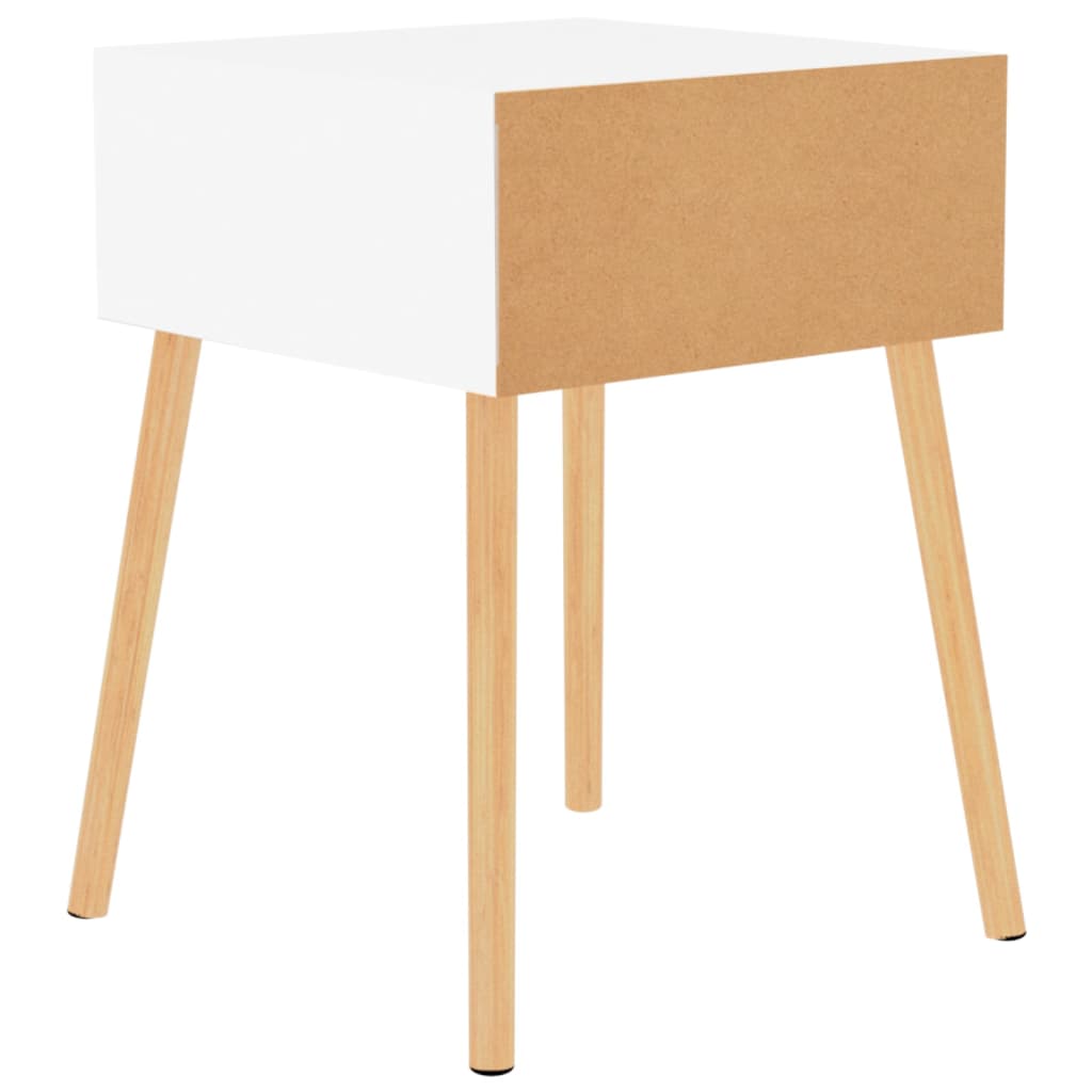 sengeborde 2 stk. 40x40x56 cm konstrueret træ hvid