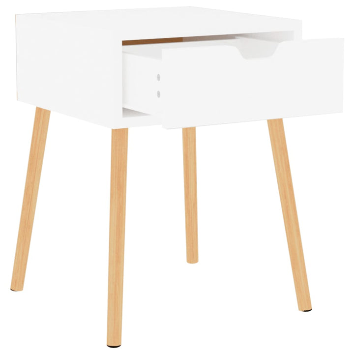 sengeborde 2 stk. 40x40x56 cm konstrueret træ hvid