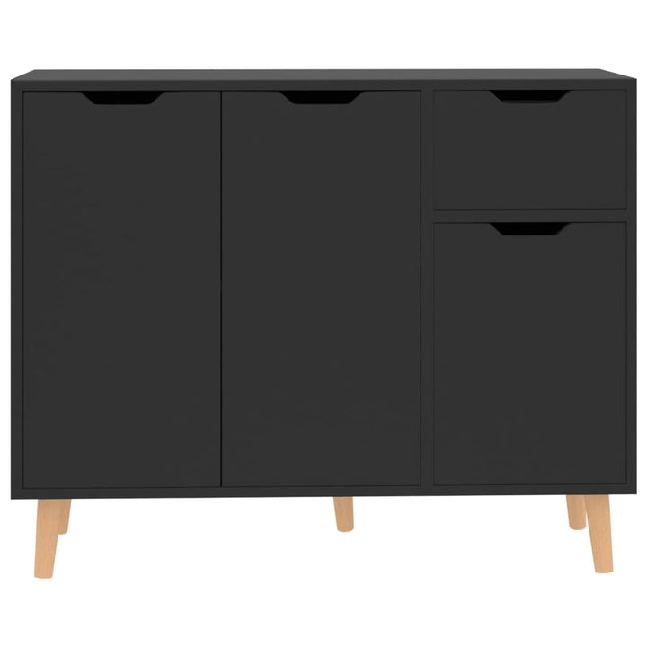 skænk 90x30x72 cm konstrueret træ sort højglans
