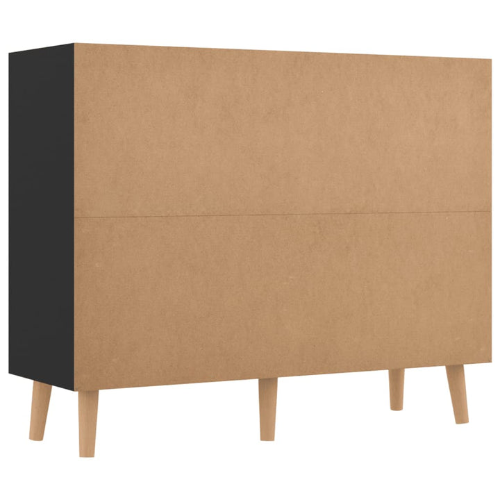 skænk 90x30x72 cm konstrueret træ sort højglans