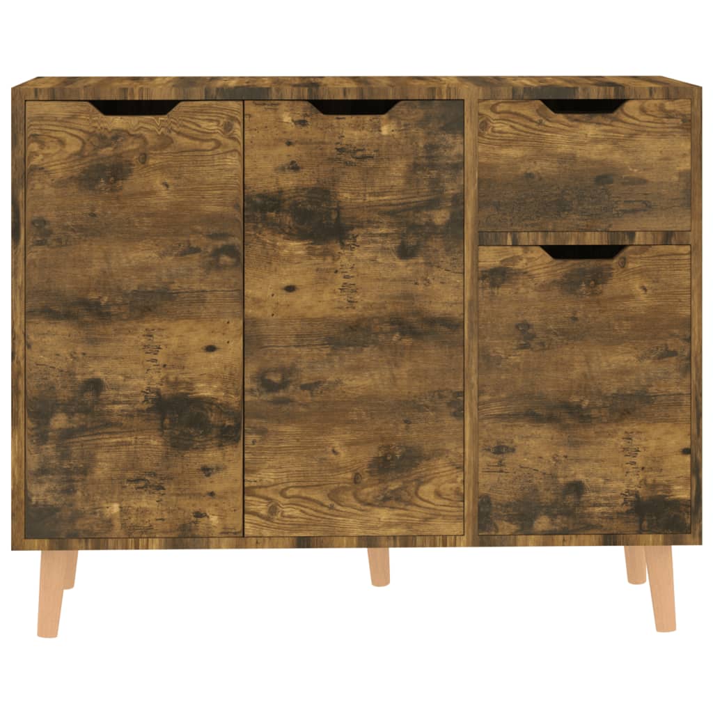 skænk 90x30x72 cm konstrueret træ røget egetræsfarve