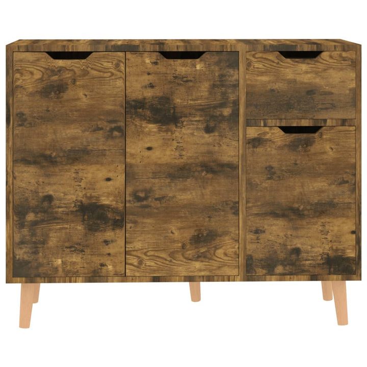 skænk 90x30x72 cm konstrueret træ røget egetræsfarve