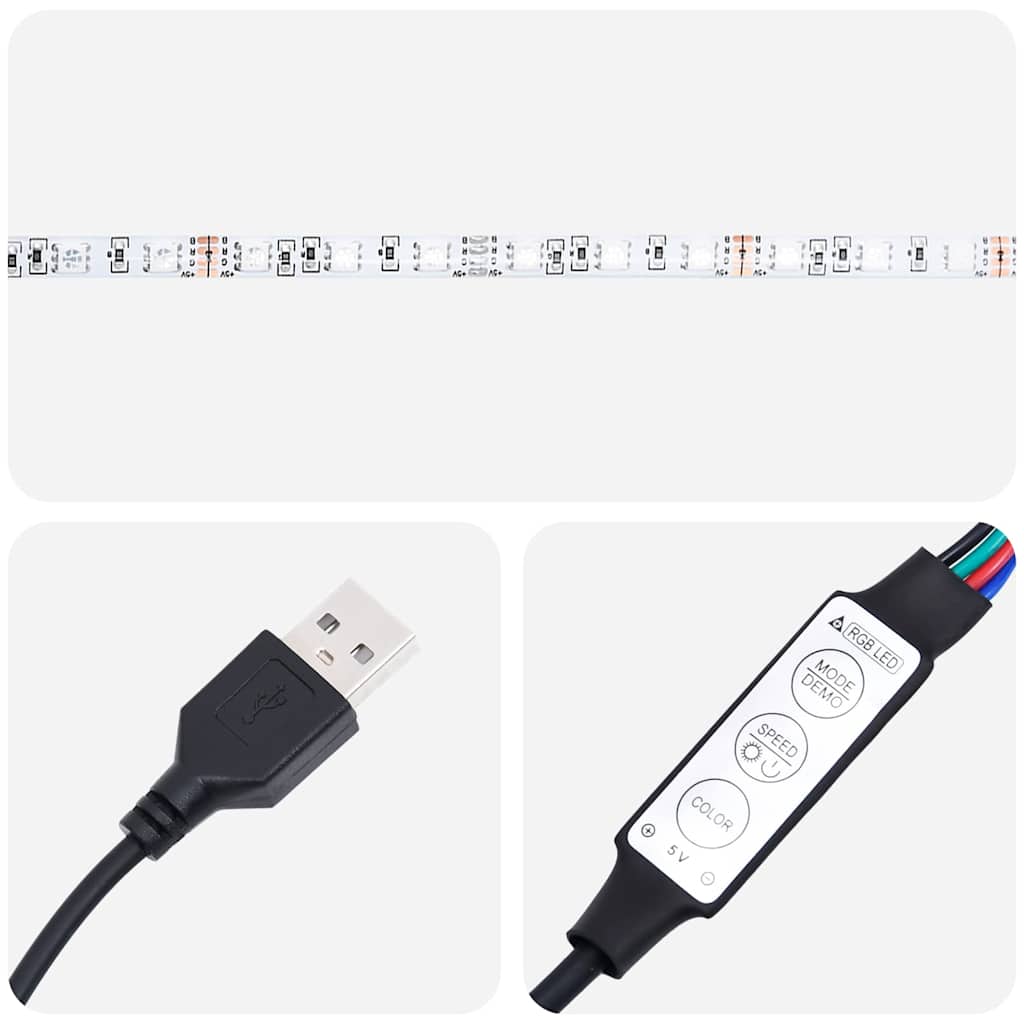 sengebord med LED 45x35x67 cm konstrueret træ sonoma-eg