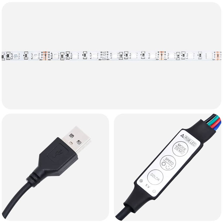 sengebord med LED 45x35x67 cm konstrueret træ sonoma-eg