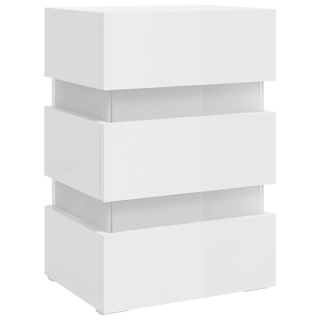 sengebord 45x35x67 cm konstrueret træ hvid højglans