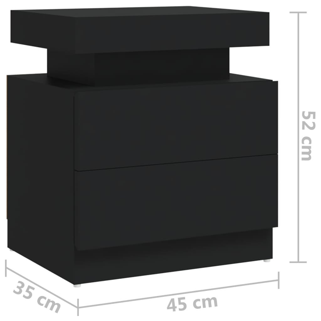 sengeskab 45x35x52 cm konstrueret træ sort