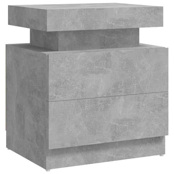 sengebord 45x35x52 cm konstrueret træ betongrå