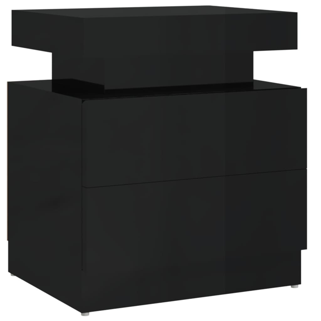 sengeskab 45x35x52 cm konstrueret træ sort højglans