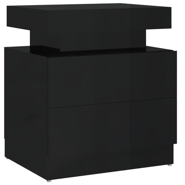 sengeskab 45x35x52 cm konstrueret træ sort højglans