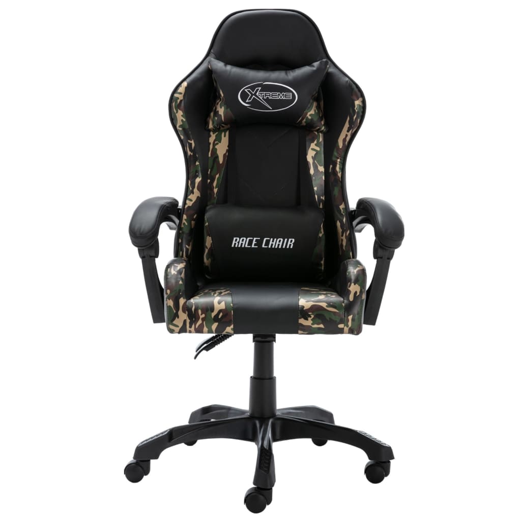gamerstol kunstlæder sort og camouflage