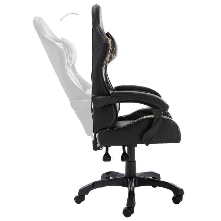 gamerstol kunstlæder sort og camouflage