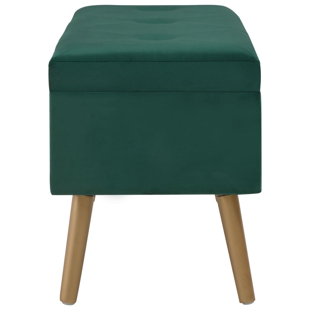 bænk med opbevaringsrum 80 cm fløjl grøn