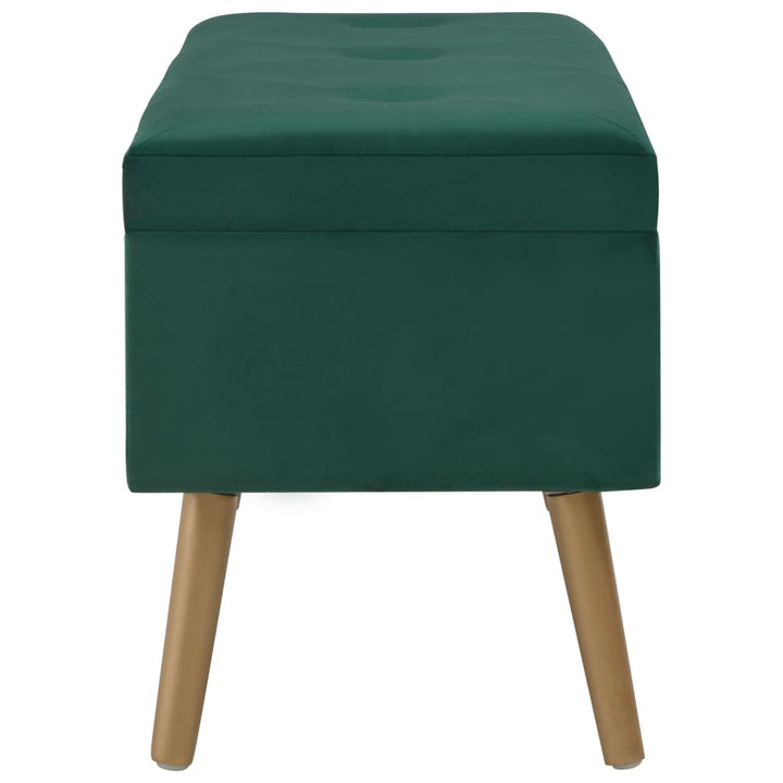 bænk med opbevaringsrum 80 cm fløjl grøn