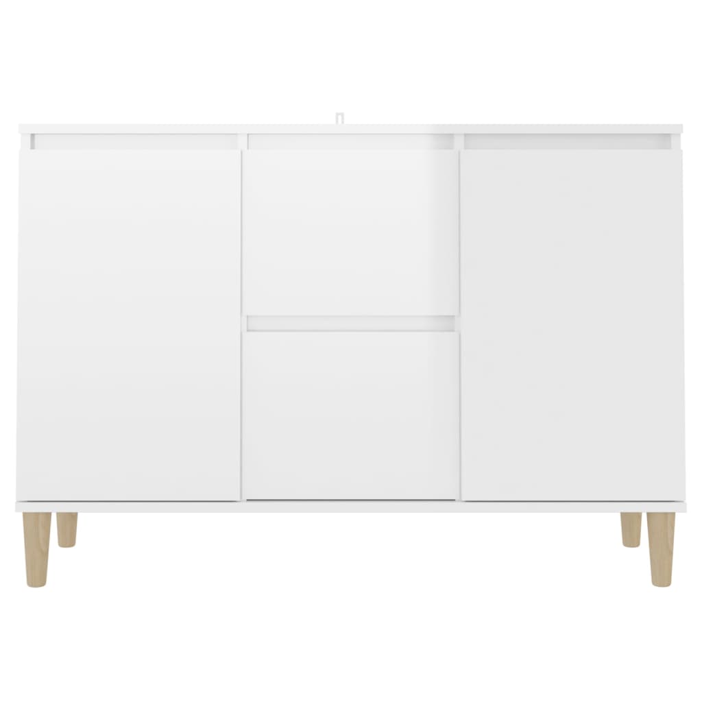 skænk 101x35x70 cm konstrueret træ hvid højglans