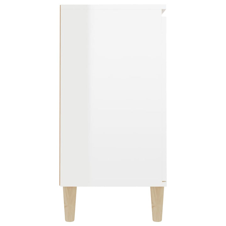 skænk 101x35x70 cm konstrueret træ hvid højglans
