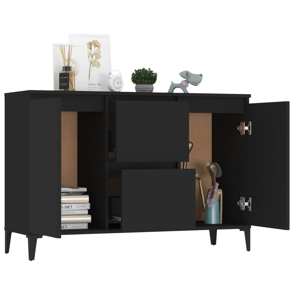 skænk 102x35x70 cm konstrueret træ sort