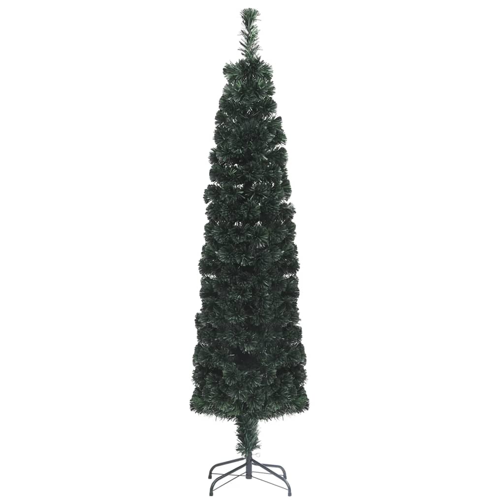 kunstigt smalt juletræ med juletræsfod 240 cm fiberoptisk