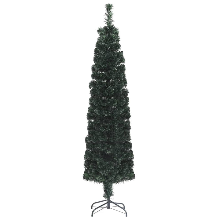 kunstigt smalt juletræ med juletræsfod 240 cm fiberoptisk