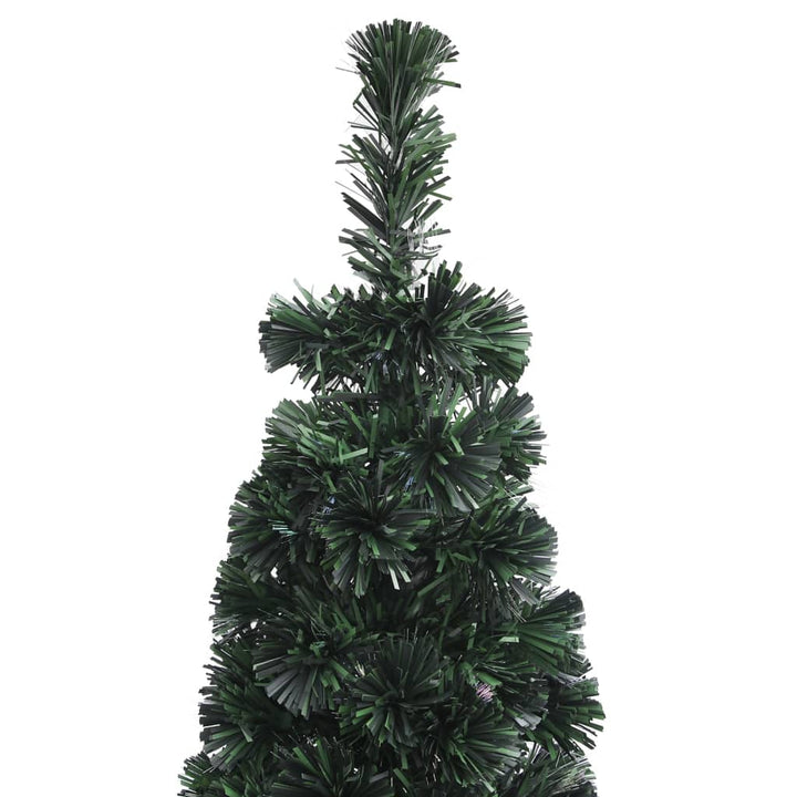 kunstigt smalt juletræ med juletræsfod 240 cm fiberoptisk