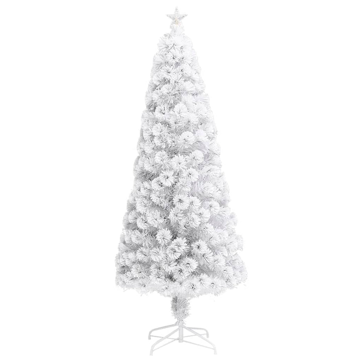 kunstigt juletræ med lys 240 cm fiberoptisk hvid