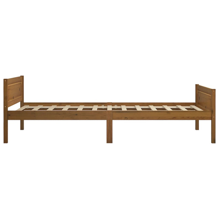 sengestel 90x200 cm massivt fyrretræ gyldenbrun