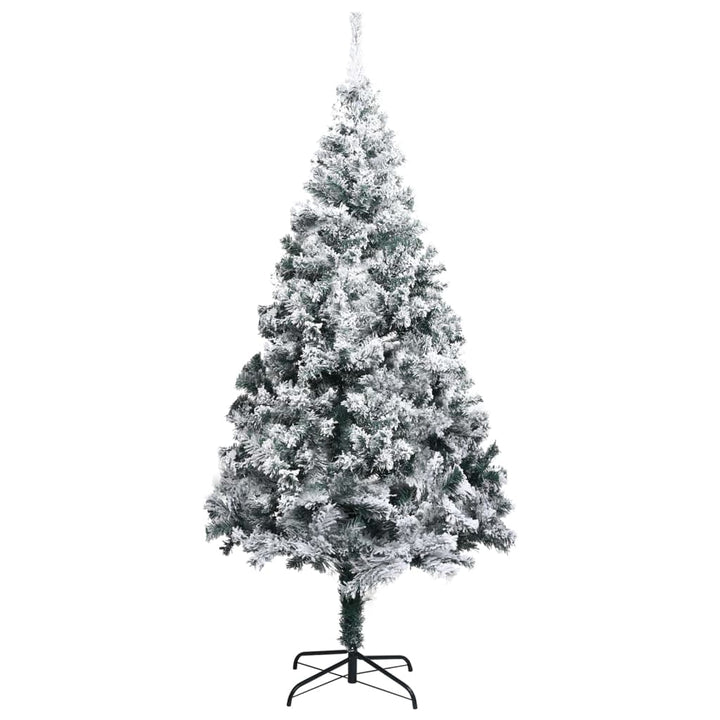 kunstigt juletræ med puddersne 300 cm PVC grøn