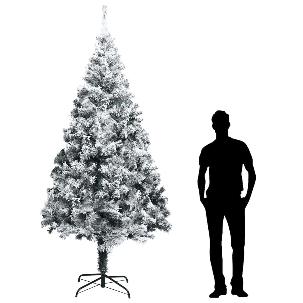 kunstigt juletræ med puddersne 300 cm PVC grøn