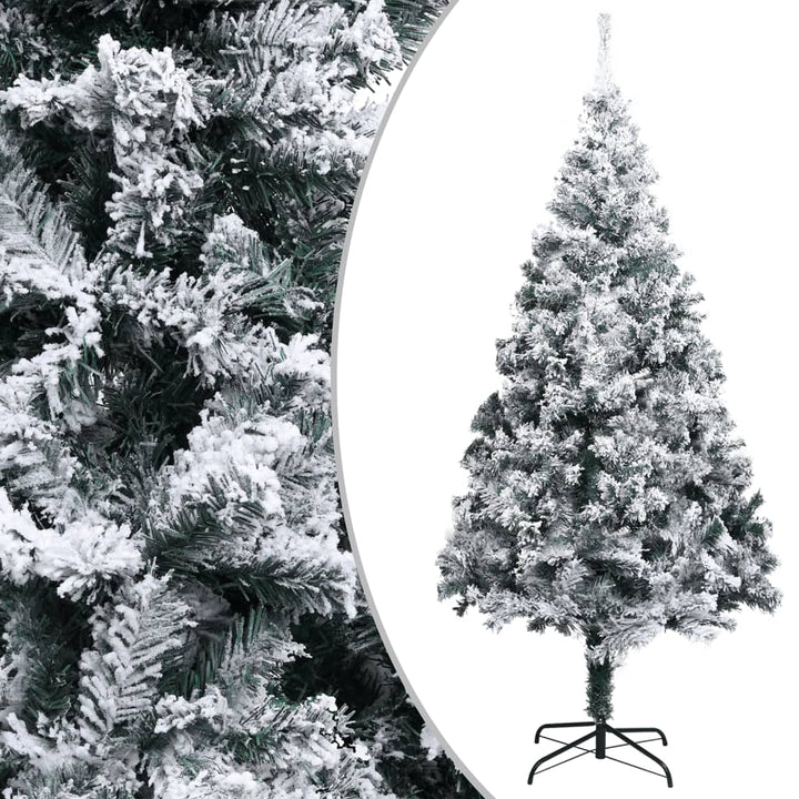 kunstigt juletræ med puddersne 400 cm PVC grøn