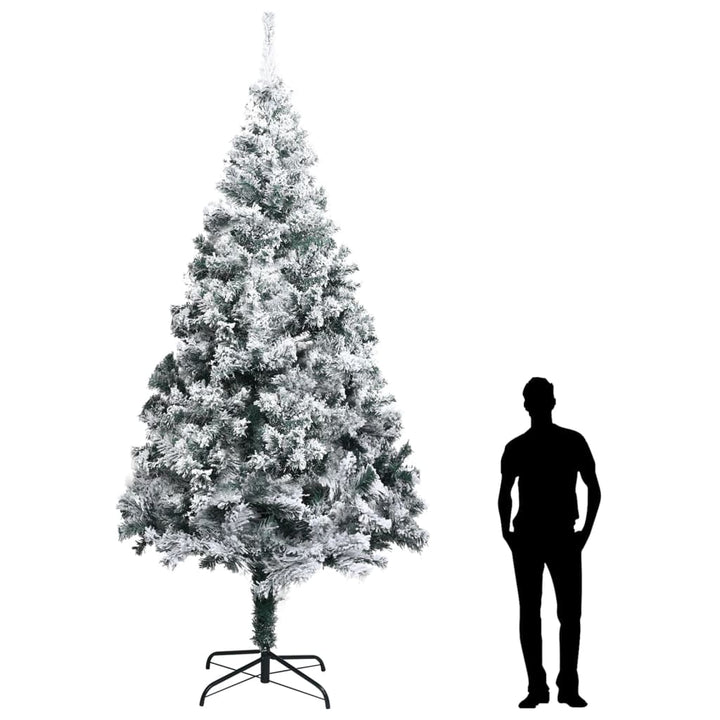 kunstigt juletræ med puddersne 400 cm PVC grøn