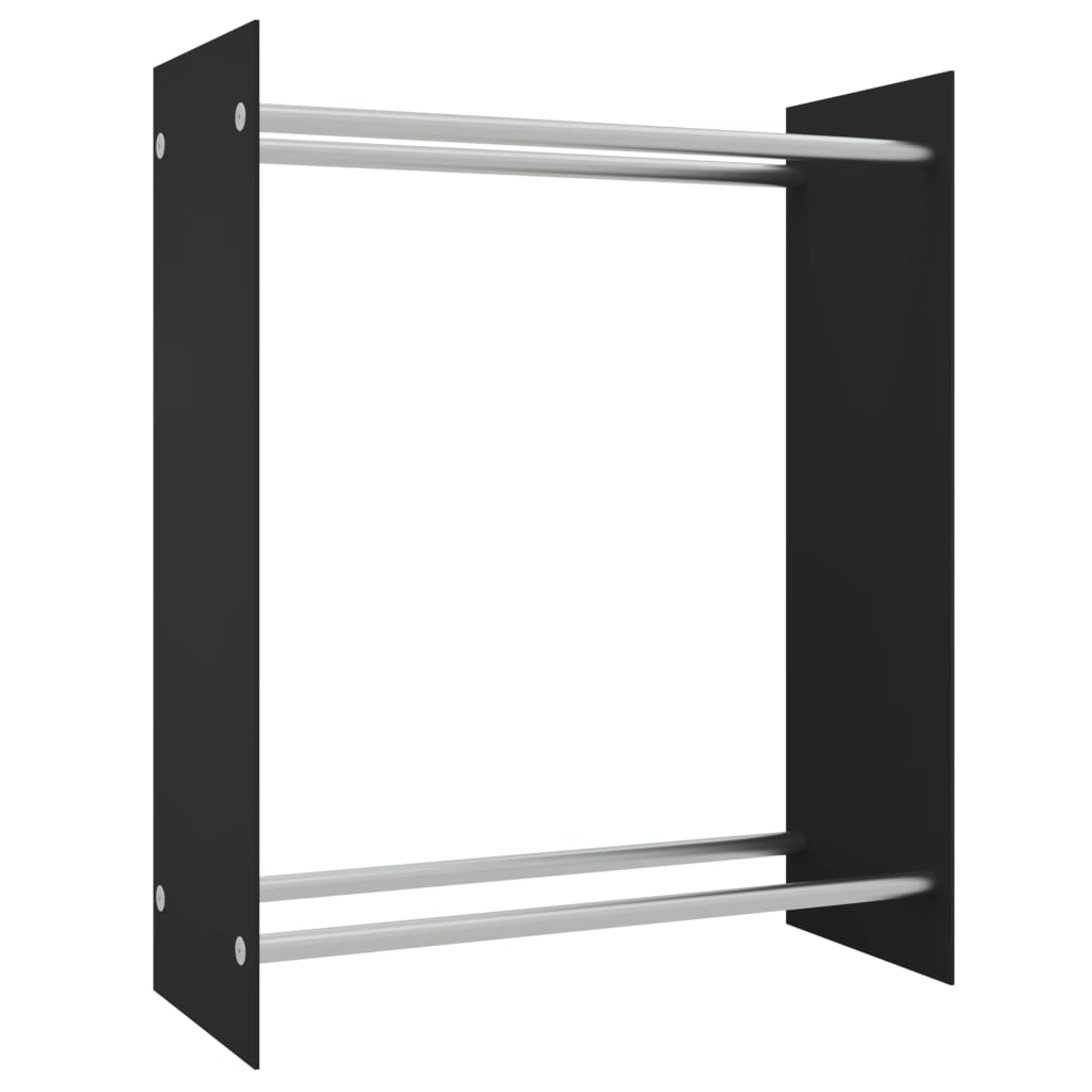 brændestativ 80x35x100 cm hærdet glas sort