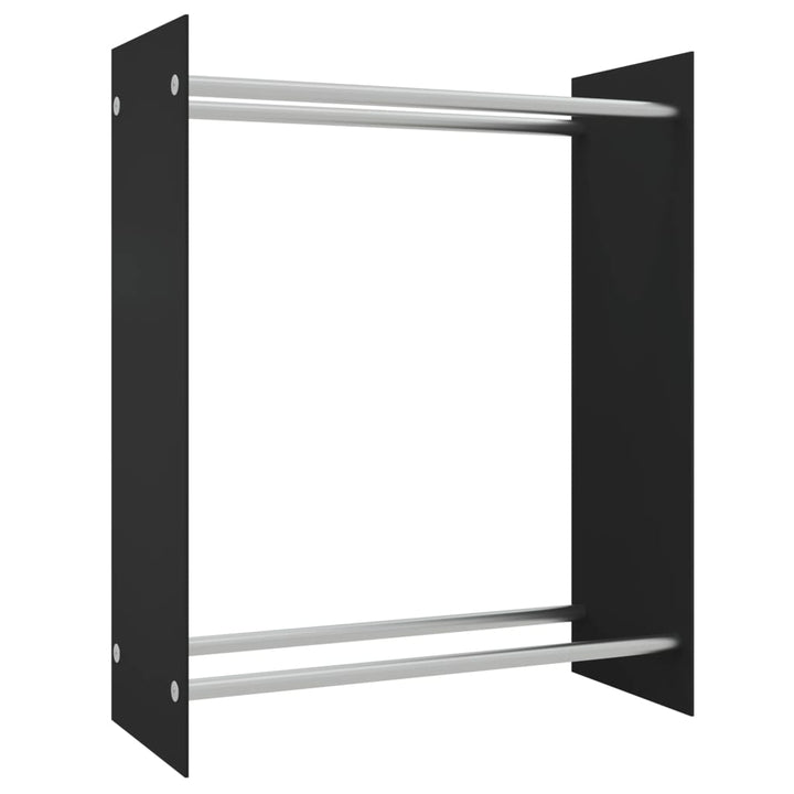 brændestativ 80x35x100 cm hærdet glas sort