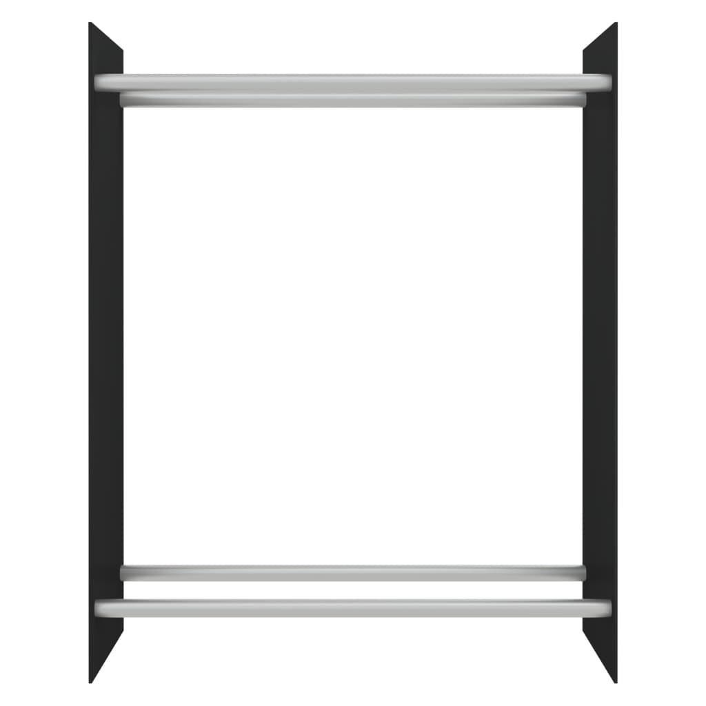 brændestativ 80x35x100 cm hærdet glas sort
