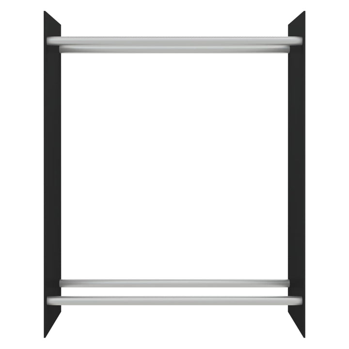 brændestativ 80x35x100 cm hærdet glas sort