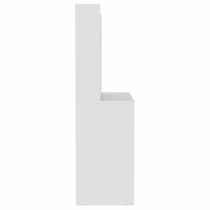 makeupbord med LED-lys 100x40x135 cm MDF hvid