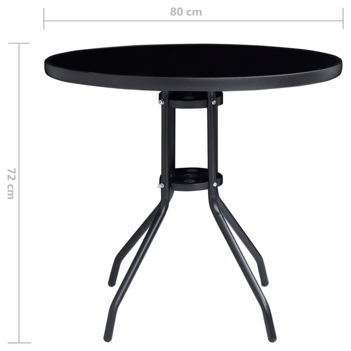 bistrosæt 5 dele sort og antracitgrå