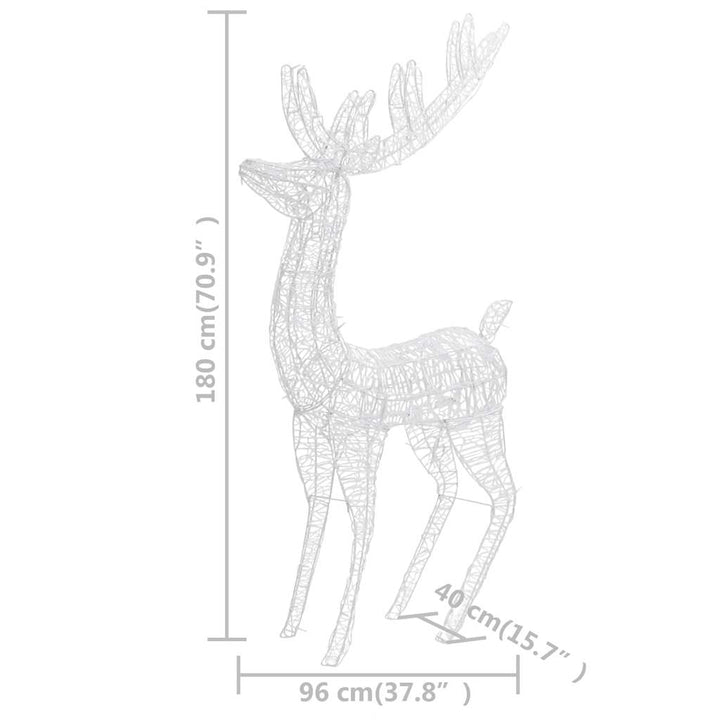 julerensdyr XXL 180 cm 250 LED'er akryl varm hvid
