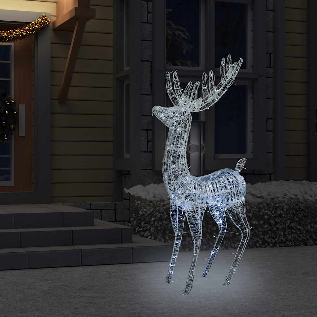 julerensdyr XXL 180 cm 250 LED'er akryl kold hvid