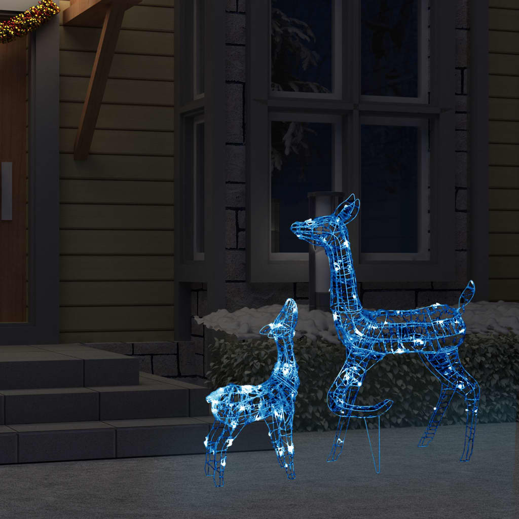 juledekoration rensdyrfamilie 160 LED'er akryl blå