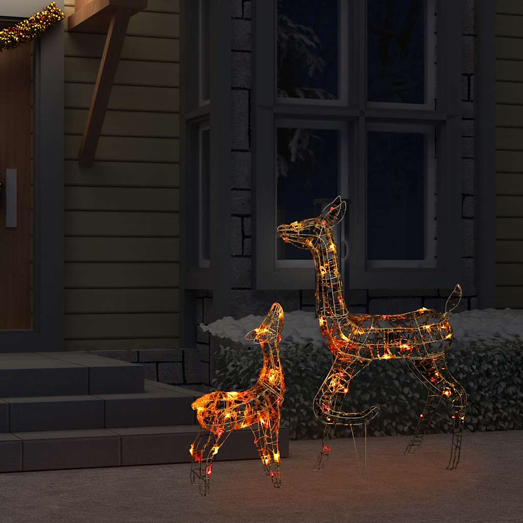 juledekoration rensdyrfamilie 160 LED'er akryl flerfarvet