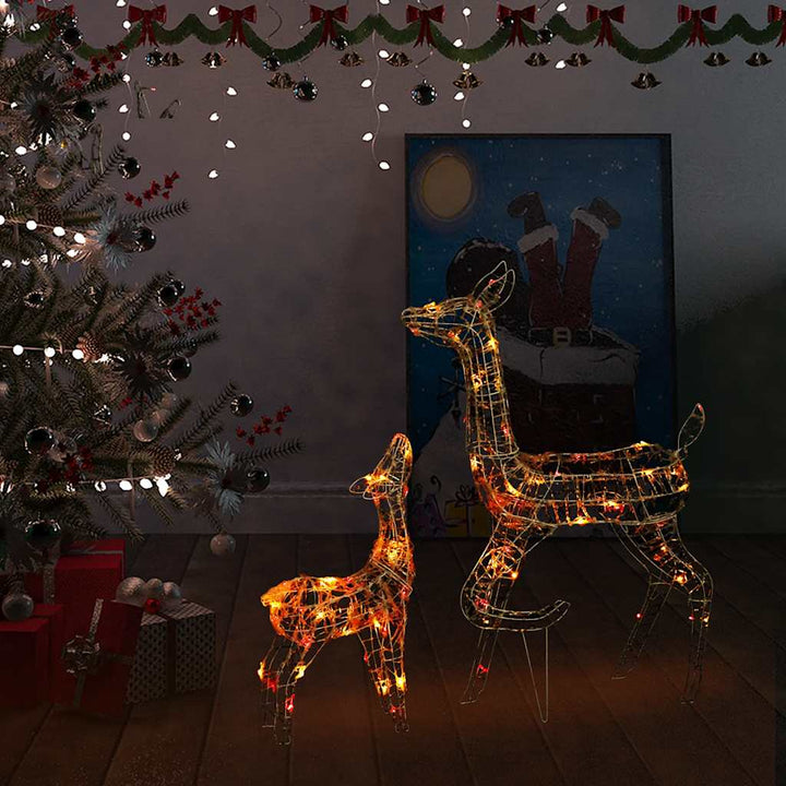 juledekoration rensdyrfamilie 160 LED'er akryl flerfarvet