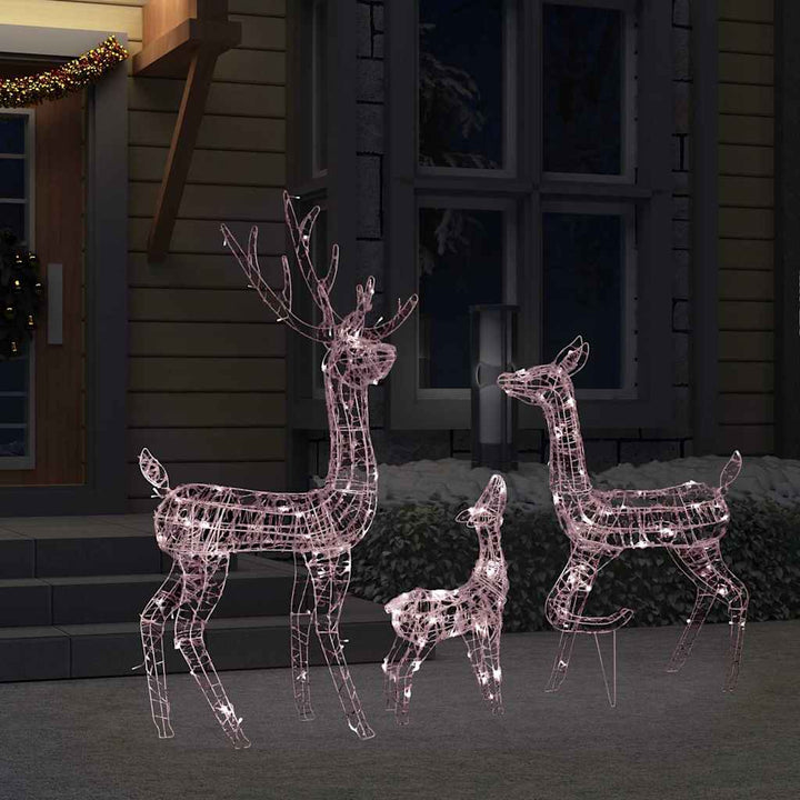 juledekoration rensdyrfamilie 300 LED'er akryl varm hvid