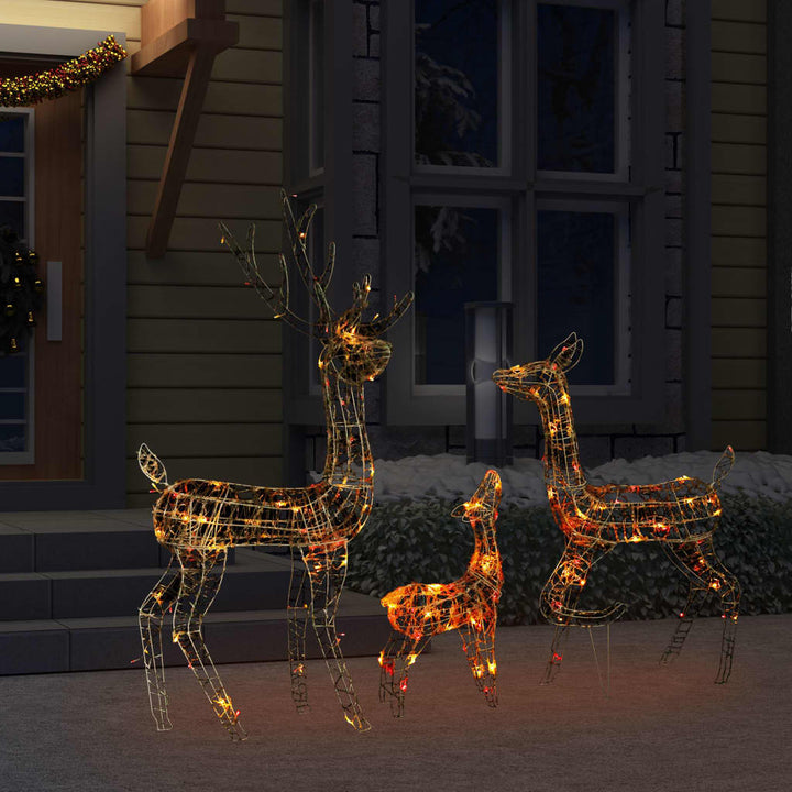 juledekoration rensdyrfamilie 300 LED'er akryl flerfarvet