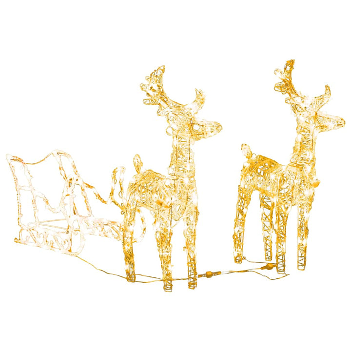 rensdyr og kane julefigur 160 LED'er 130 cm akryl