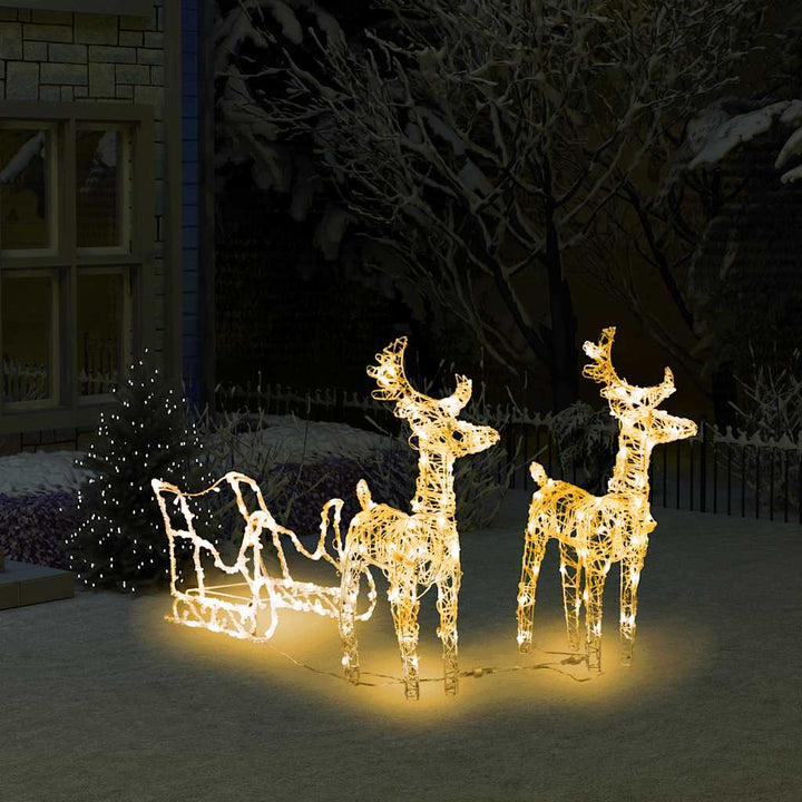 rensdyr og kane julefigur 160 LED'er 130 cm akryl