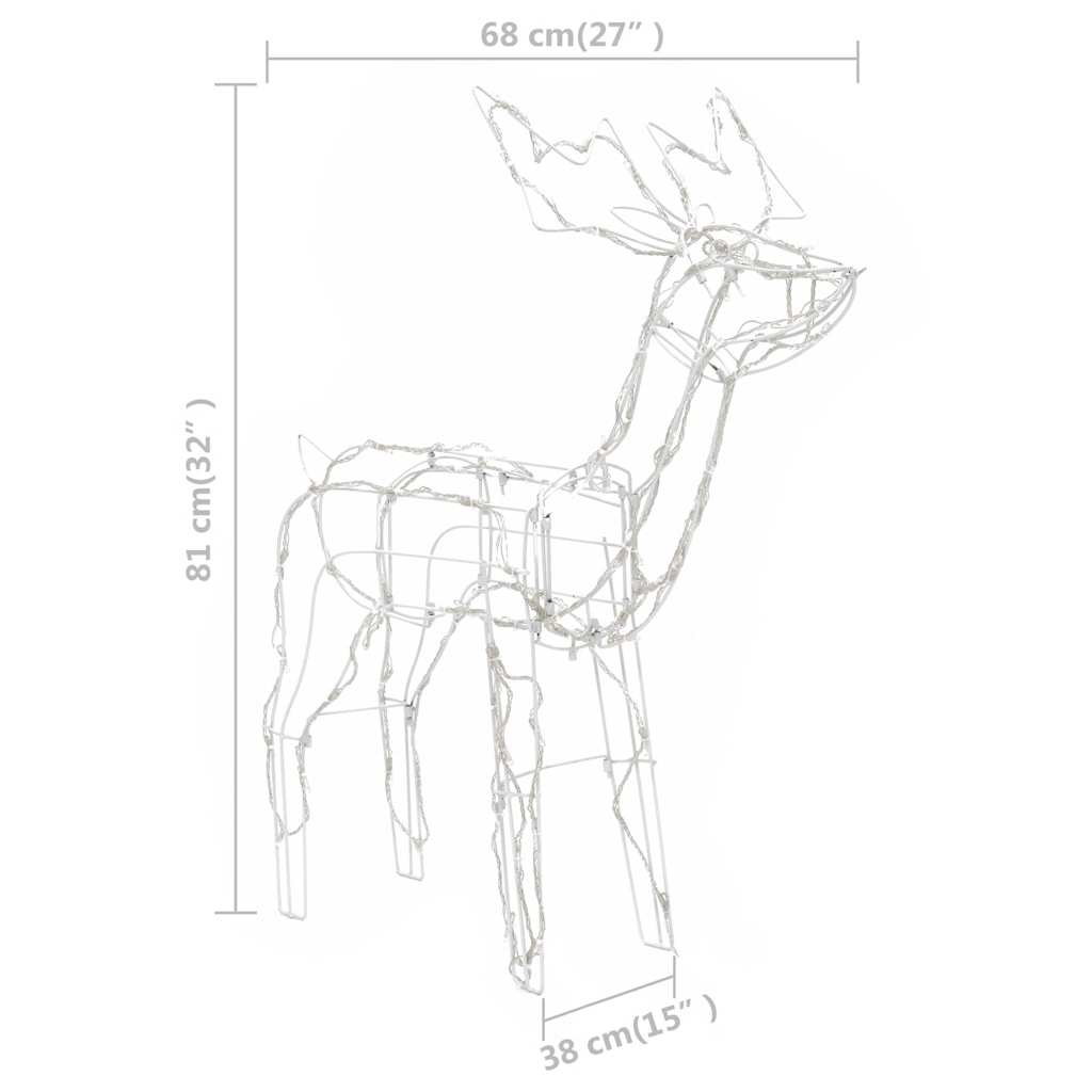 juledekoration i 3 dele rensdyr 229 LED'er