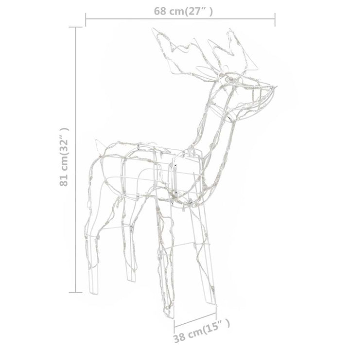 juledekoration i 3 dele rensdyr 229 LED'er
