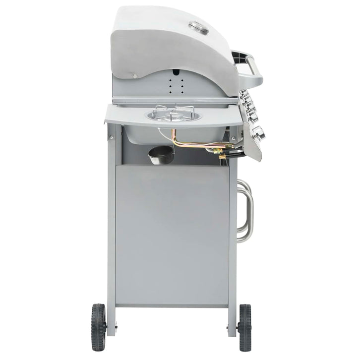 gasgrill 4+1 grillzoner rustfrit stål sølvfarvet