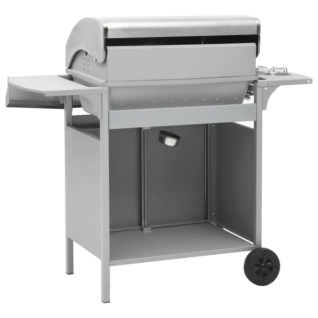 gasgrill 4+1 grillzoner rustfrit stål sølvfarvet