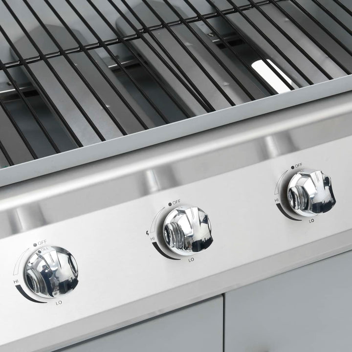 gasgrill 4+1 grillzoner rustfrit stål sølvfarvet