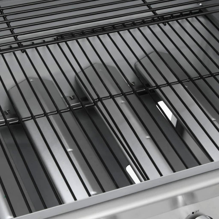 gasgrill 4+1 grillzoner rustfrit stål sølvfarvet